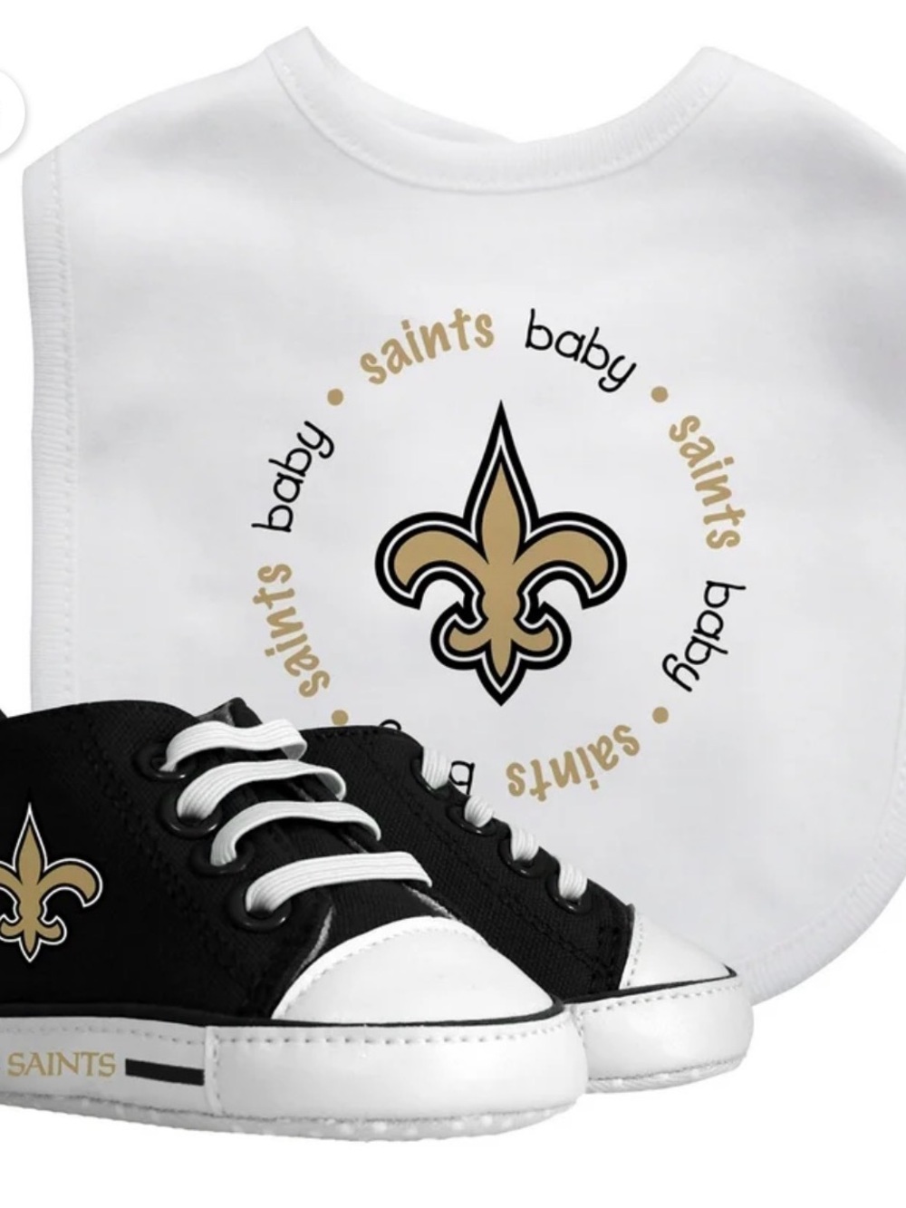New Orleans Saints Baby Bib & Sneaker Set